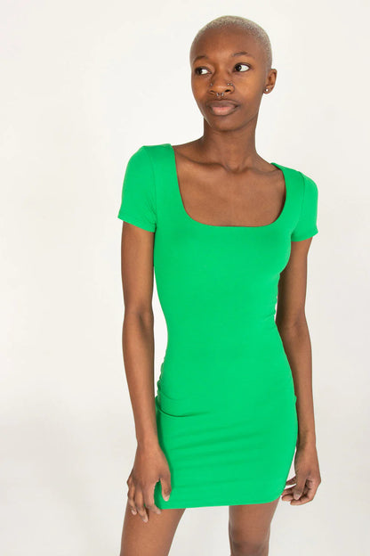 Green Double Layer Mini Dress