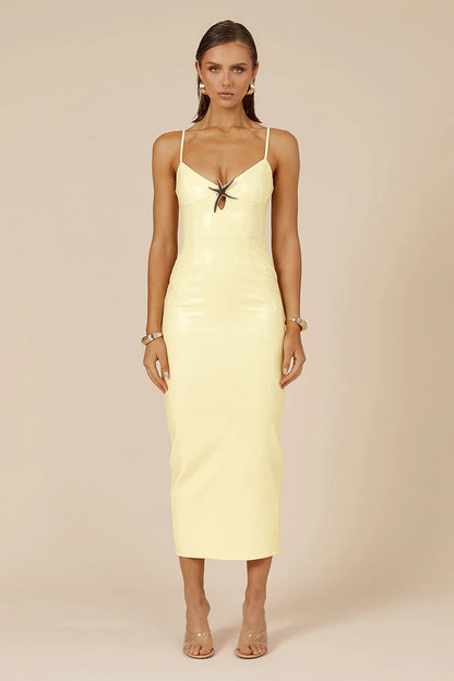 Benito Midi Dress - Lemon