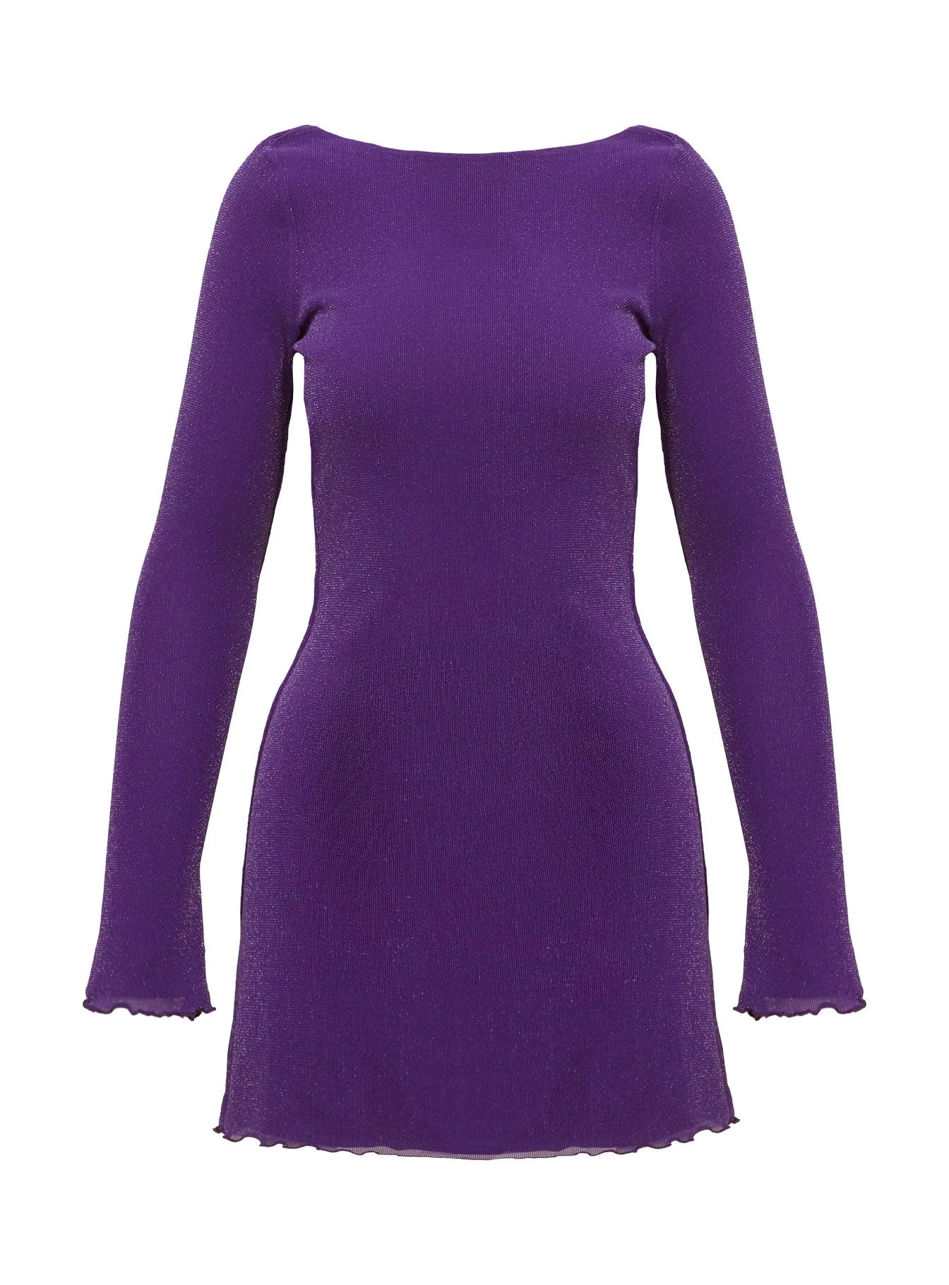 Leshner Long Sleeve Mini Dress Purple
