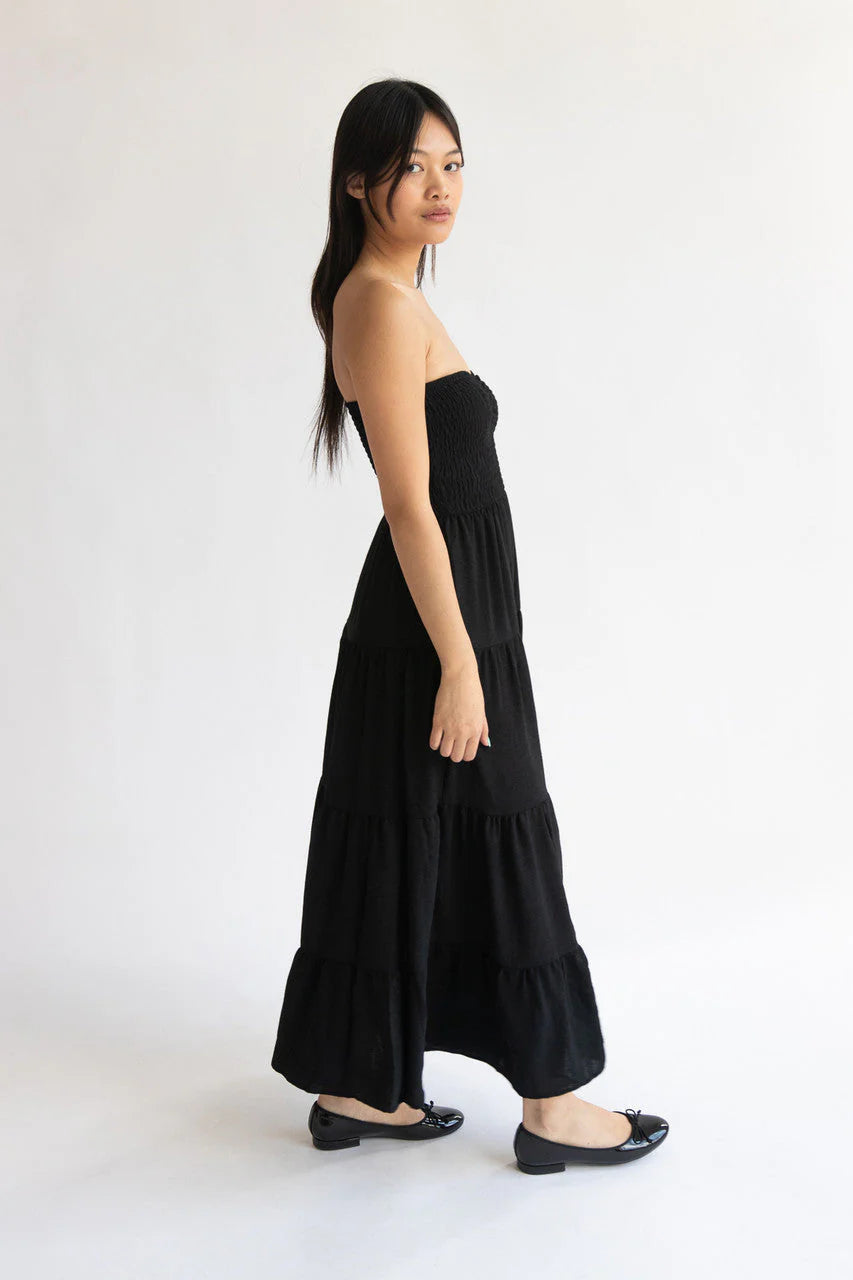 Smocked Top Strapless Maxi Dress