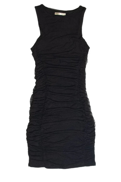 Ruched Mesh Mini Dress