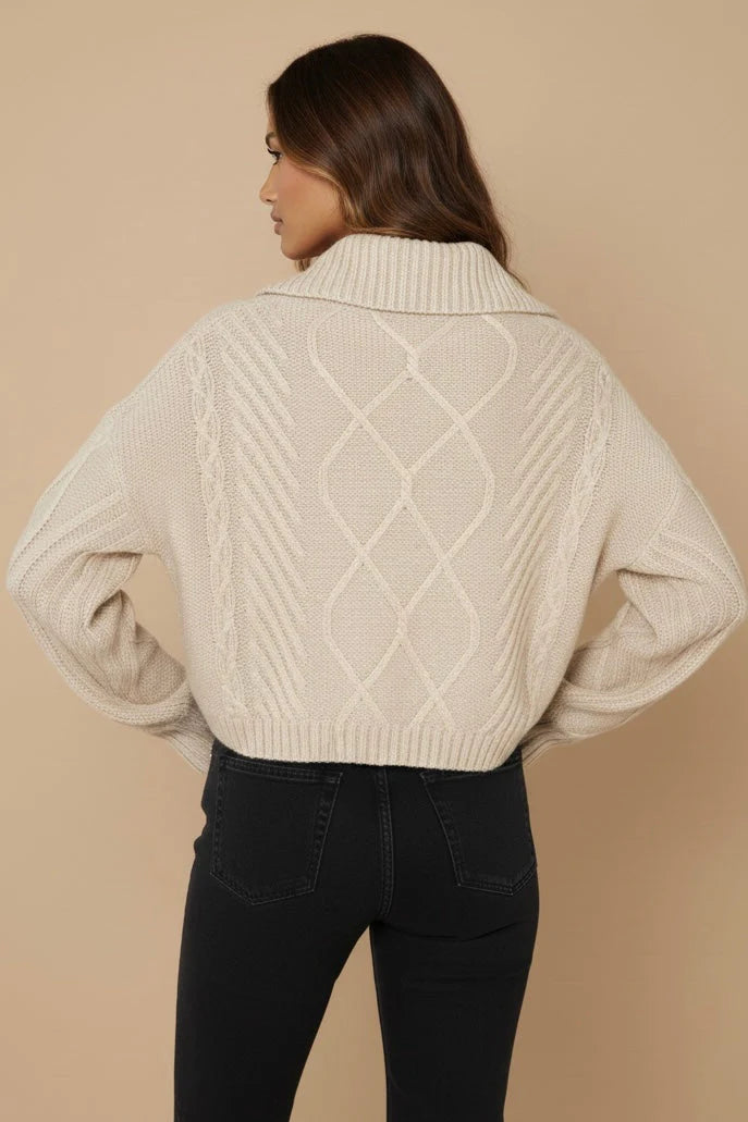 Jax Crop Jumper - Beige