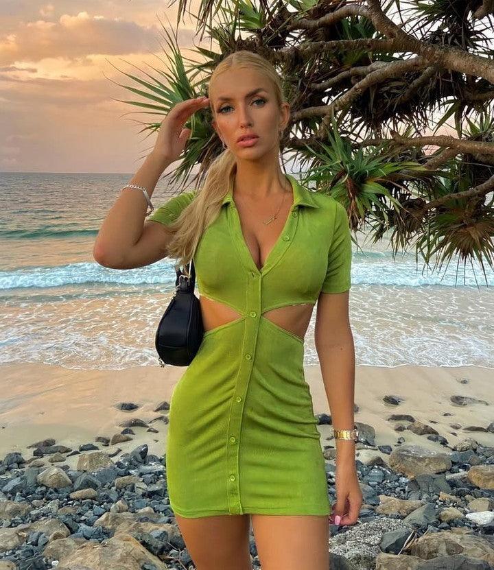 Claudia Mini Dress - Grass