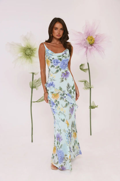 Petals Unfold Maxi Dress Print