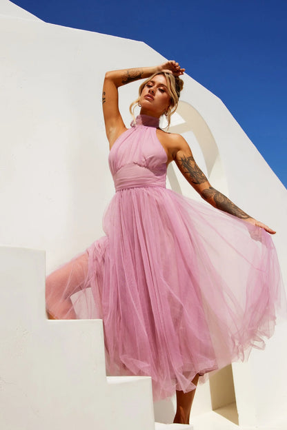 Her Statement Midi Dress - Blush