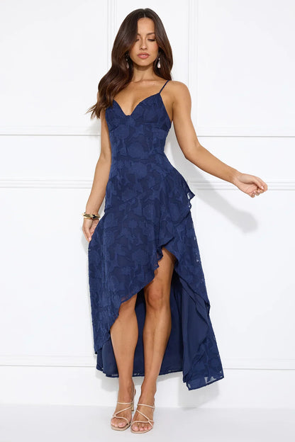 Sapphire Cascade Midi Dress