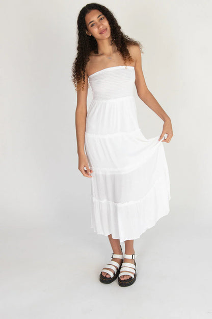 Tube Top Smocked Maxi Dress