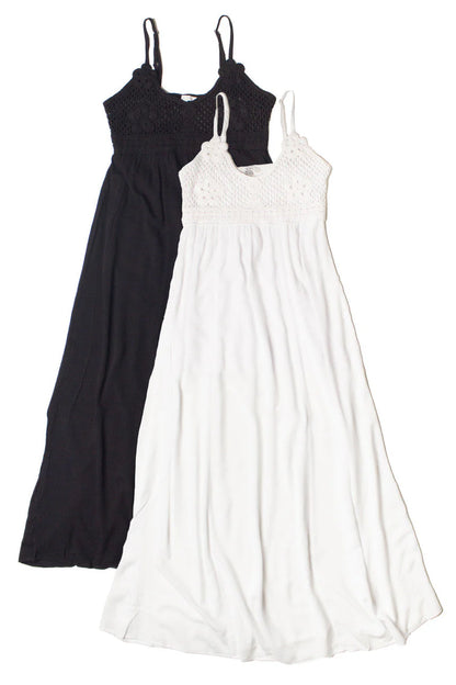 Flower Crochet Top Maxi Dress