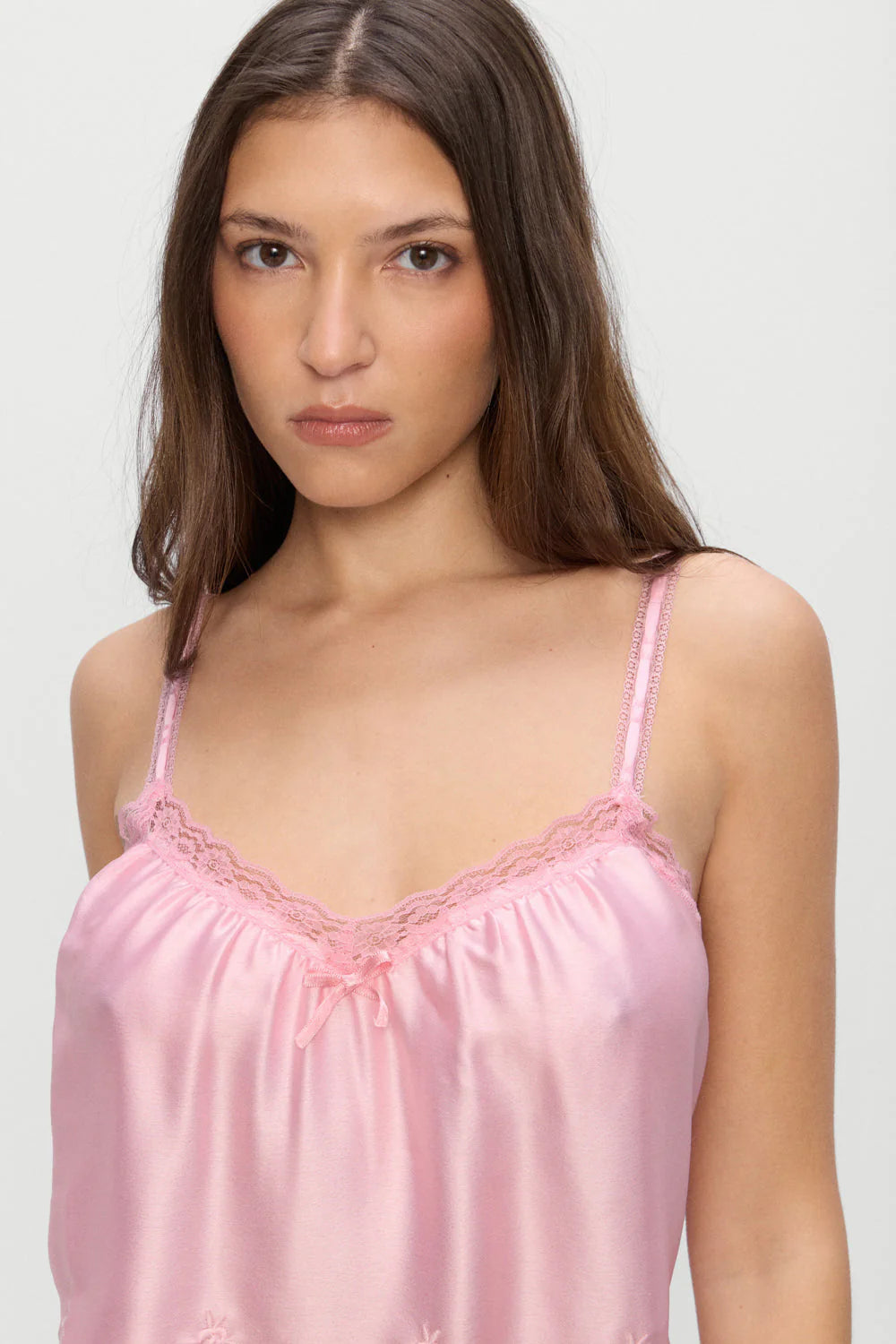 First Crush Satin Babydoll Dress - Pillow Talk Pink