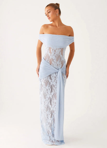 Gracie Twist Maxi Dress - Blue