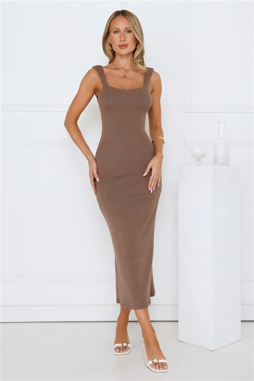 Martini Hour Midi Dress Chocolate