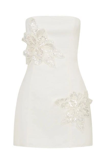 Rendezvous Strapless Mini Dress Cream