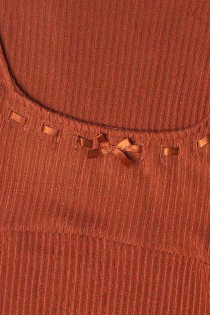 Ribbon Detail Ribbed Sweater Dress
