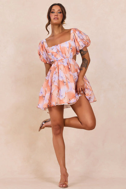 Woodington Sky Mini Dress - Orange