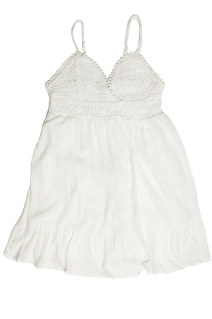 Crochet Bodice Gauze Mini Dress