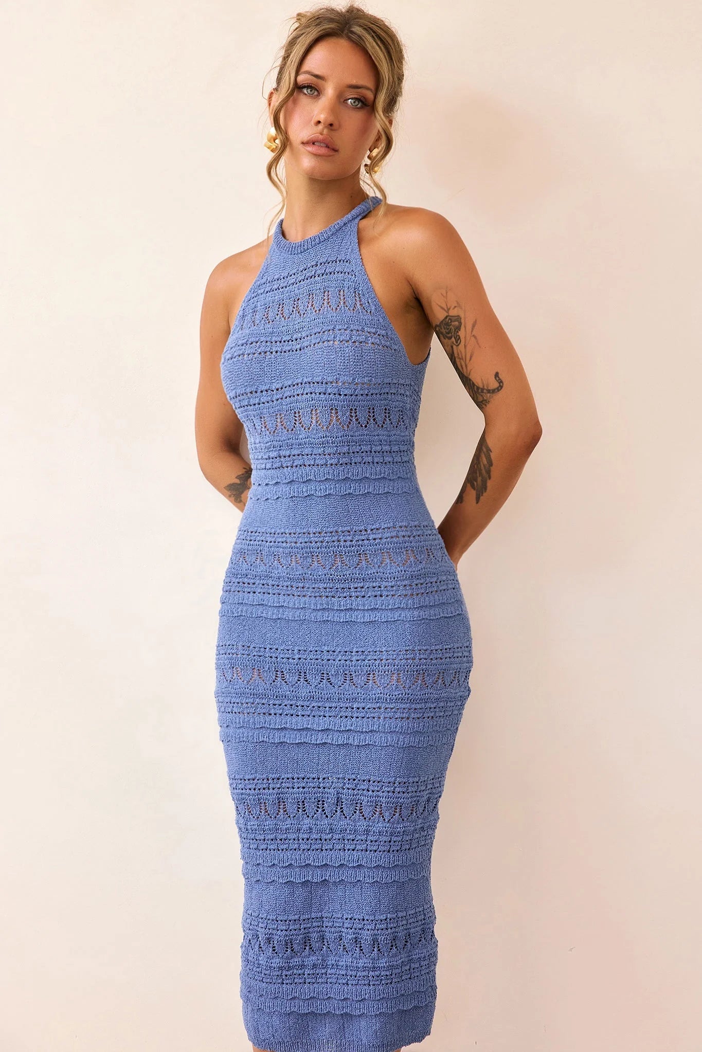 Kaila Knit Midi Dress - Midnight Blue