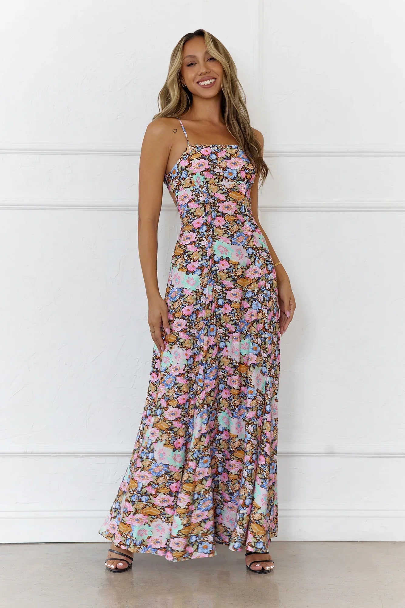Palm Glow Maxi Dress Floral
