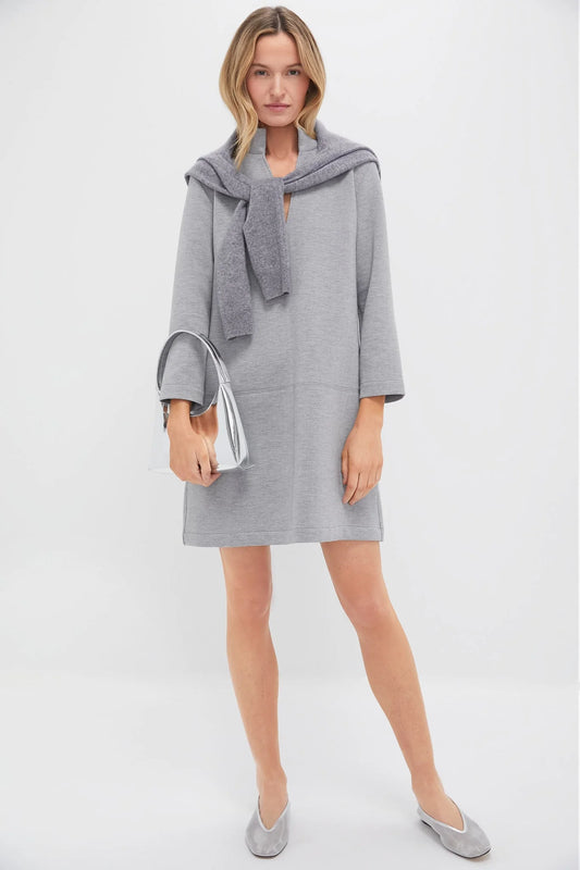 Gray Herringbone Clifton Dress