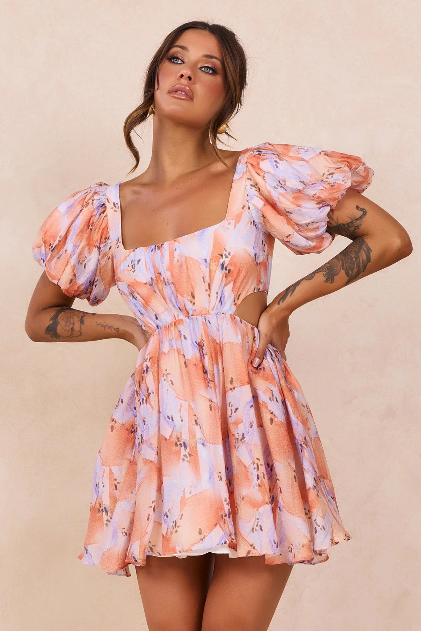 Woodington Sky Mini Dress - Orange