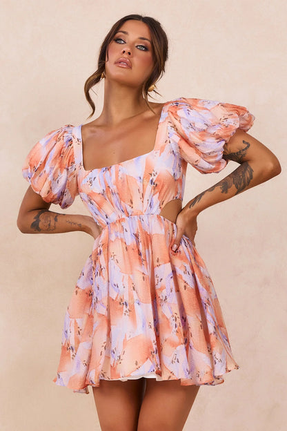 Woodington Sky Mini Dress - Orange