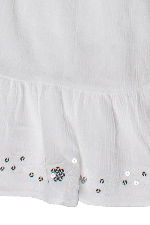 Sequin Flower Strapless Mini Dress