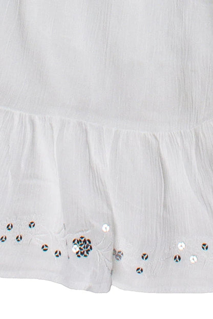 Sequin Flower Strapless Mini Dress
