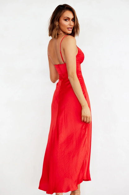 Night In August Midi Dress - Red
