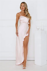 Rosewater Kiss Satin Maxi Dress