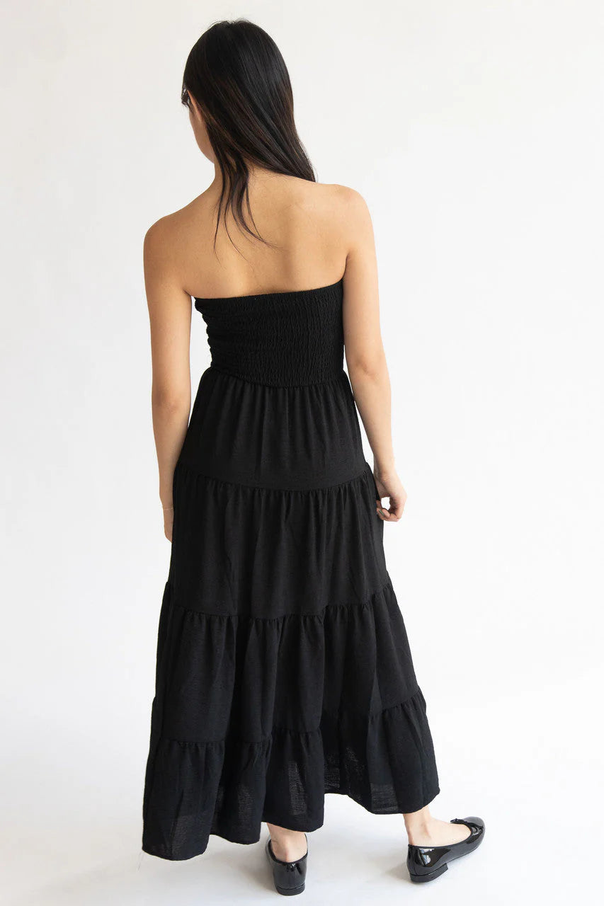 Smocked Top Strapless Maxi Dress