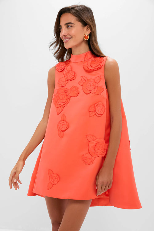Saffron Fallon Applique Floral Mini Dress