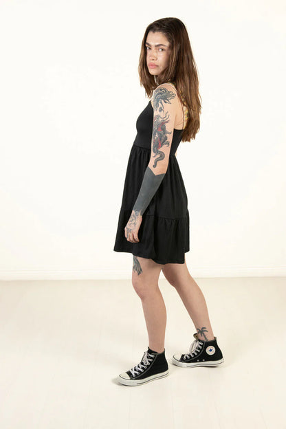 Black Crochet Strap Dress