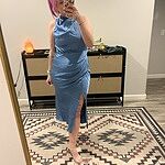 Distant Love Satin Maxi Dress Blue