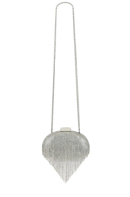 Bria Crystal Fringed Bag - Silver
