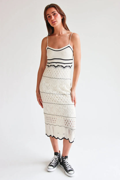 Open Knit Midi Dress
