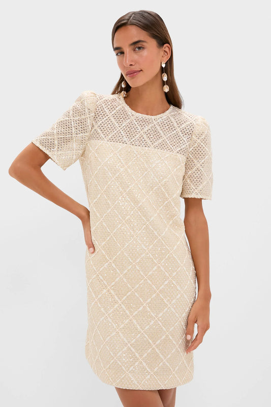 Ivory Sequin Janelle Mini Dress