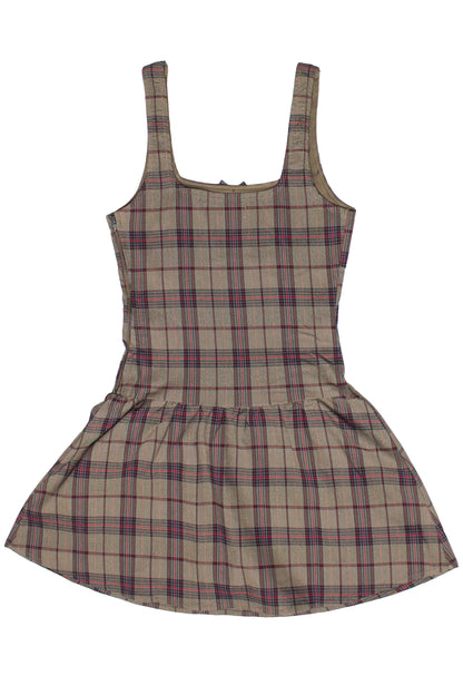 Drop Waist Plaid Mini Skort Dress