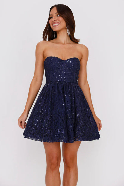 Soirée Star Strapless Sequin Mini Dress