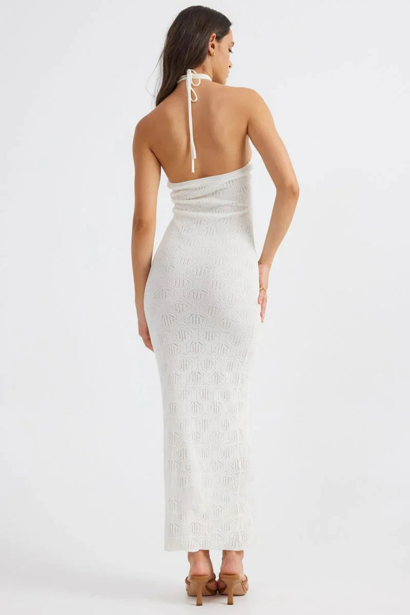 Aelia Halterneck Dress - White