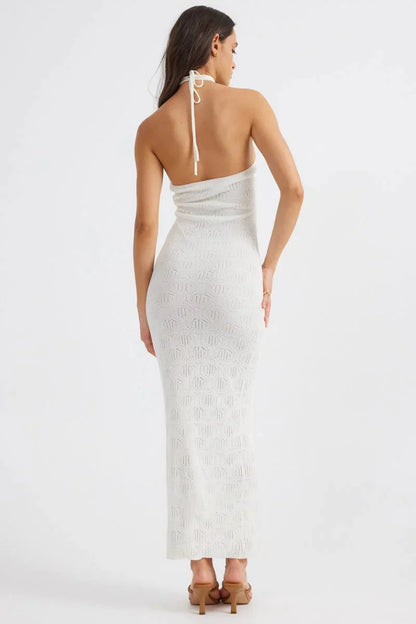 Aelia Halterneck Dress - White
