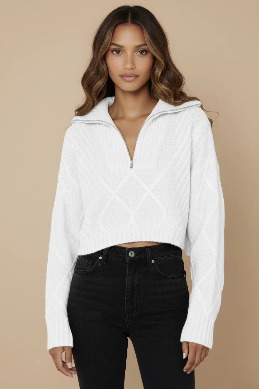 Jax Crop Jumper - White