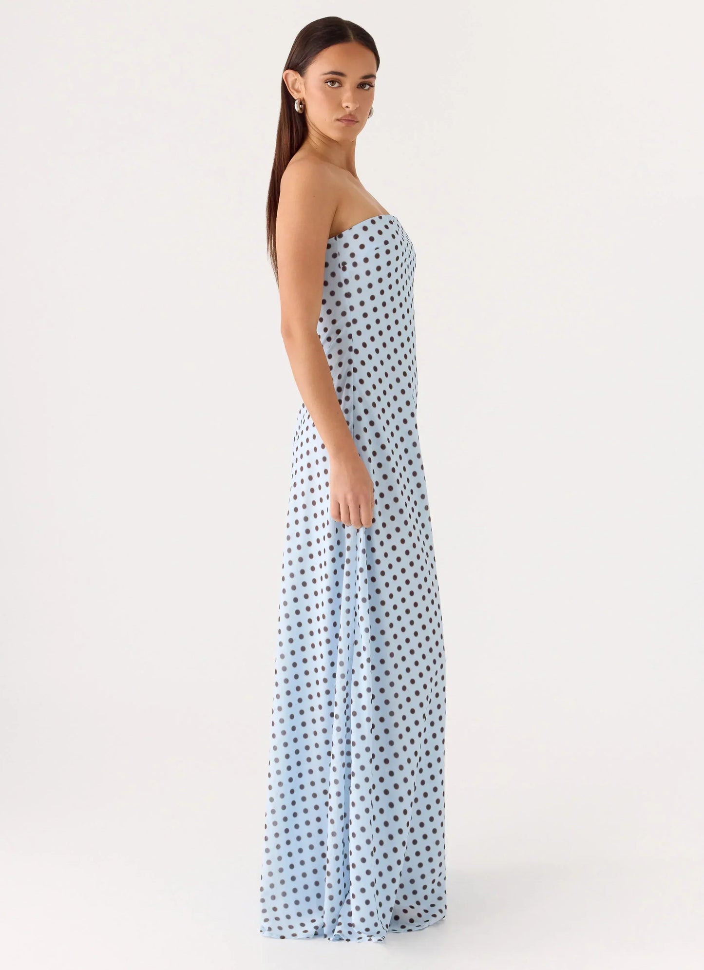 Chaniva Maxi Dress - Blue Mocha Dot