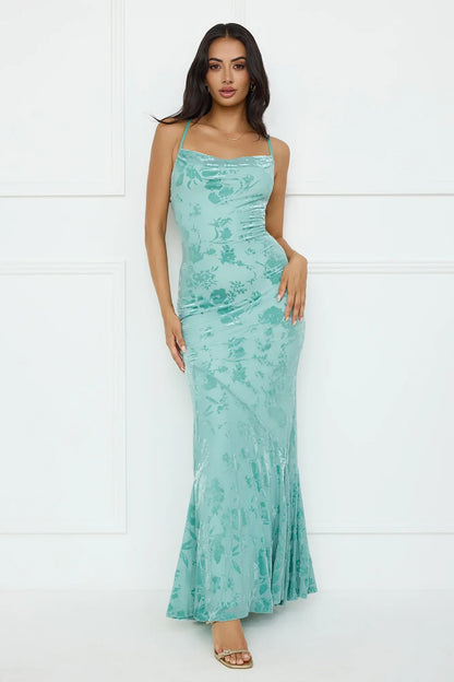 Nocturnal Luxe Maxi Dress Sage