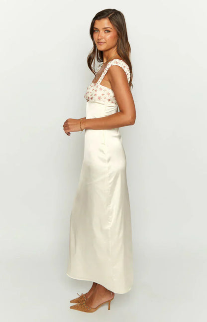 Yolandah Cream Chiffon Maxi Dress