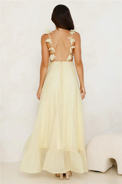 Floating On Florals Maxi Dress Yellow