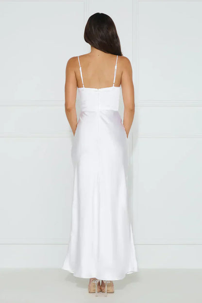 Nobody But You Satin Maxi Dress White