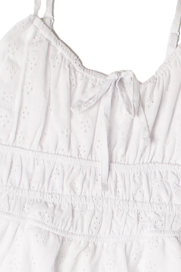 Floral Eyelet Milkmaid Mini Dress