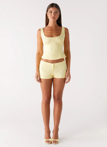 Coastline Mini Shorts - Yellow