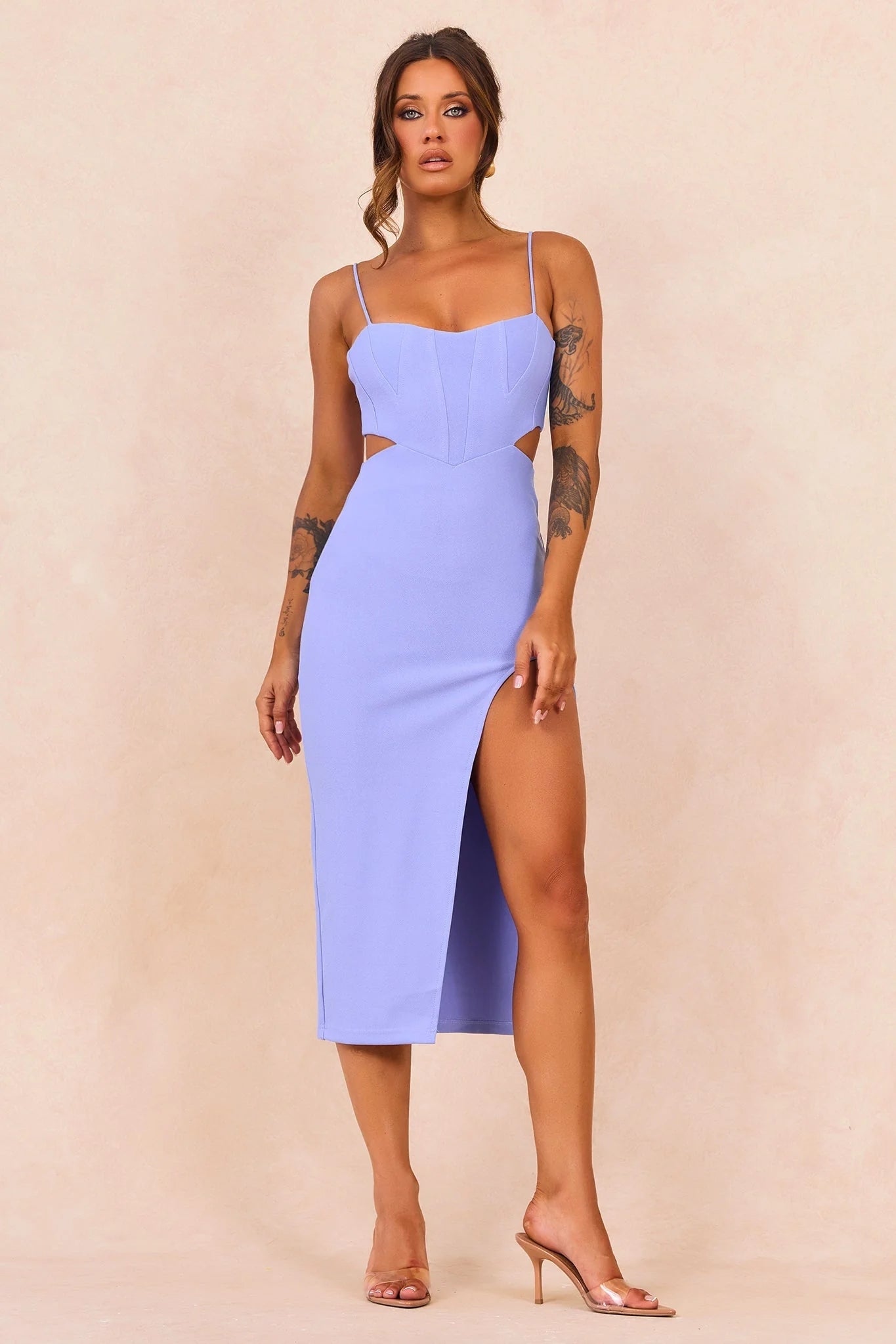 Beth Midi Dress - Steel Blue