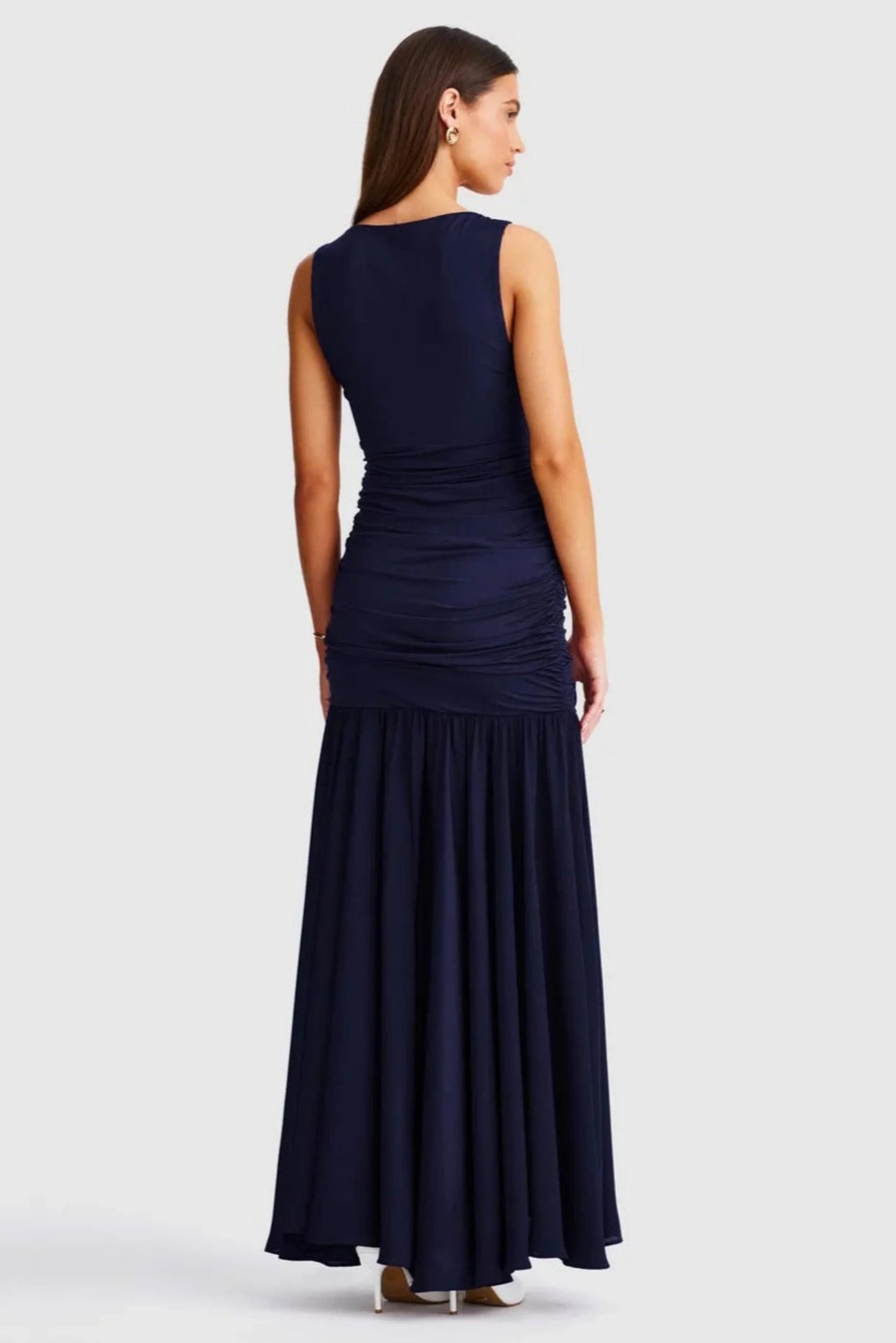 Neve V-Neck Maxi Dress - Navy