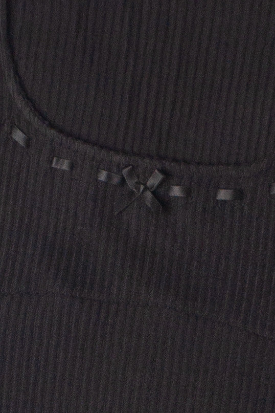 Ribbon Detail Ribbed Sweater Dress